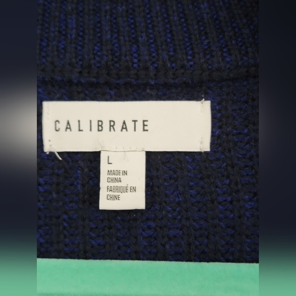 Calibrate Dark Blue Mock Neck Zip Up Cardigan size Large - Picture 4 of 8